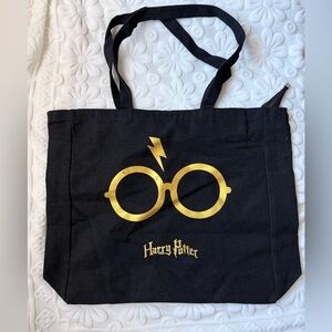Harry Potter Black Tote Bag with Gold Design